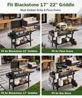 Griddle Stand For Blackstone 17 And 22 Inch Griddles With Wheels Portable Outdoor Grill Table with griddles and pizza oven