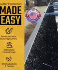 No Tools Needed Gutter Guard For Commercial 8 Inch Gutters 108 Ft Kit Easy Snap In Install on metal building