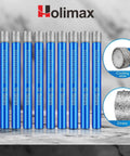 Diamond drill bit set, 10 pcs, 1/4in (6mm) shank, blue-coated, for granite marble porcelain tile glass