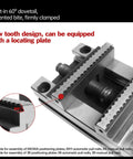 Detailed view of 5 Axis CNC Vise Self Centering Fixture Clamp For Fast Centering In 3 4 5 Axis Machining with jaw tooth design