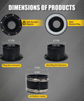Magnetic dust collection fittings kit, 6-piece set with 4in rubber coupler and 4in/2.5in quick-connect adapters