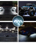 8 Pod 24 LED Rock Light Kit For Trucks And Off Road Rigs With Switch White Lighting For Cargo Bed Pickup Underbody