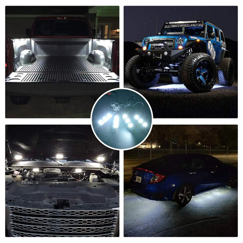 8 Pod 24 LED Rock Light Kit For Trucks And Off Road Rigs With Switch White Lighting For Cargo Bed Pickup Underbody