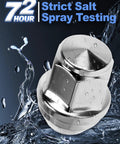 20 Piece M14x1.5 Chrome Lug Nuts Set For Lincoln Edge MKX MKZ Aviator Wheels Replacement showing salt spray test