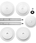 Pro Grade Heavy Duty Truck Hub Seal Installer Kit With Bearing Race And Seal Driver Set for Class 7 and Class 8 trucks shown in five pieces