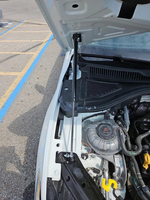 Beefed-Up Front Hood Lift Struts For Jetta MK7 2019-2025 installed in engine bay