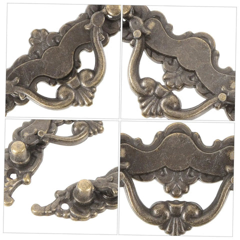 2 Pack Vintage Drawer Handles For Dresser And Cabinets, dope decorative pulls in bronze finish, intricate detailed hardware