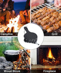 Heavy Duty Handcrafted Wooden Fireplace Bellows Featuring Precision Airflow Levers for use with campfires, grills, and stoves.