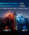 Silicone Windshield Wiper Blades 24 Inch And 19 Inch Replacement For Volkswagen, shown in extreme temperature conditions.