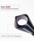 ColumPRO cobalt countersink chamfer bit, single-end, 90-degree cone tip; dark metal shaft with red ring, close-up.
