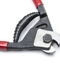 Close-up of Heavy Duty Wire Cutter For 3/16 Inch Hard Wire Rope And 1/4 Inch Soft Cable Kickass Clean Shear Cut For Piano Wire And Aircraft Cable 7.5 Inch 0690TN Pro blades and handles.