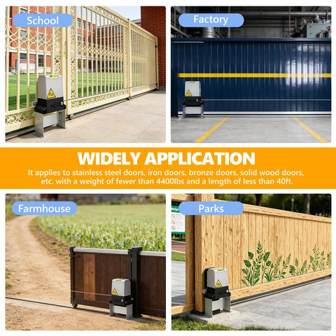 4400lb WiFi Sliding Gate Opener With Smart App Control With No Fuss Setup 750W Heavy Duty Electric Slide Gate Operator in use
