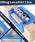 All In One Doweling Jig Kit And Biscuit Jointer Set For Precision Woodworking Joinery with measurement lines displayed
