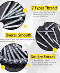 No 8 Pocket Hole Screws Alloy Steel Zinc Weather Resistant Square Drive Coarse Thread One And A Quarter Inch 280 Pieces