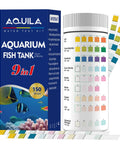 Top Shelf Aquarium Test Strips Checks Ph Ammonia Chlorine Hardness Alkalinity Nitrite Sulfate Copper Iron For Freshwater And Saltwater Fish Tank Water Clarity Kit with colorful test strips and box