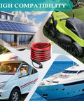 10 AWG SAE To XT60 Extension Cable 3Ft for solar panels and off-grid systems, shown with various applications.