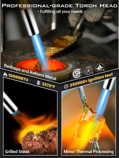 Propane Torch Head With Trigger Start High Intensity Pencil Flame for soldering and cooking applications