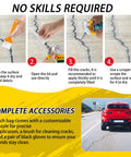 Instructions on using Heavy Duty Concrete Crack Filler And Cement Repair Paste With Self Leveling Formula for surface repair.