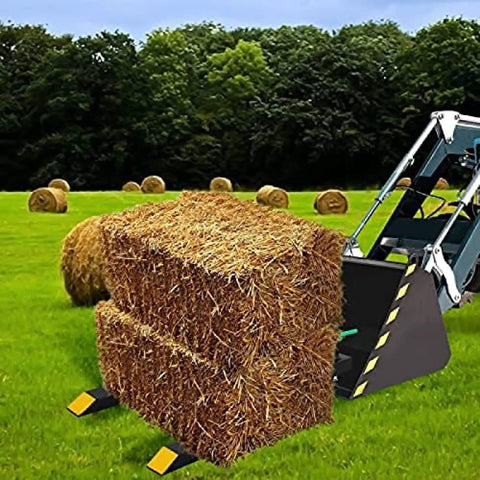 60 Inch Clamp On Pallet Forks For Tractor Loader Buckets Heavy Duty Fork Attachments Up To 4000 Lbs Load Capacity 43 Inch Without Stabilizer Bar lifting hay bales