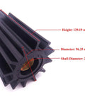 Neoprene Water Pump Impeller 09 820B dimensions; 12 blade marine engine cooling, 96.35mm diameter, 129.19mm height, 25.90mm shaft