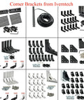 Corner brackets and hardware from Iverntech for 4 Pack 300mm V Slot Aluminum Extrusions in a grid layout.