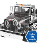 Peterbilt 1 By 16 Scale Semi Truck With Livestock Trailer And Four Cows, Realistic Engine Sounds And Working Lights, front view
