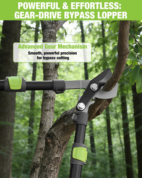 Extendable Bypass Lopper For Gardening One Point Five Inch Cutting Capacity 25 To 37 Inch Telescoping Tree Cutter cutting branch