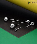 Sterling Silver Ball Earrings For Women, 10mm Studs, 0.8mm Pin, Hypoallergenic 925 Silver, Classic Round Ball Earrings, 10mm Diameter, One Pair For Everyday Wear, shown with 925 sterling silver ball studs