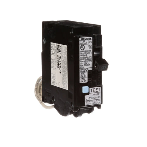 Q120DF 20 Amp AFCI GFCI Dual Function Circuit Breaker with LED Trip Indicator, UL Type QFGA2 Compatible, 120V AC Rated