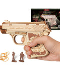 3D Wooden Puzzle Kit for Adults With 113 Pieces, Intricate Model Building Set for Grownups, Brain Boosting DIY Challenge, Great Gift Idea for Holidays, Stress Relief and Pure Fun. wooden mini gun kit with rubber bands and two target figures