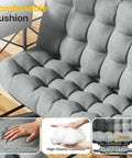 Close-up of grey cushions on Cozy Double Hanging Egg Chair For Two With Adjustable Footrest And Stand, Indoor Outdoor Wicker Swing