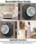Three Pack Crystal Door Knobs With Lock Glass Privacy Knobs Matte Black Vintage Diamond Glass Door Knob Set for interior doors