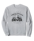 Dope Combine Harvester Driver Sweatshirt With Funny Reaper Harvesting Machine Design For Farmers Farm Fans And Harvest Crew Gift Idea For Men Women And Kids, grey sweatshirt front view