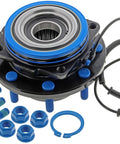 Heavy Duty Front Wheel Bearing And Hub Assembly For 2005 2010 Ford F 250 F 350 Super Duty 4WD DRW with blue accents and bolts.