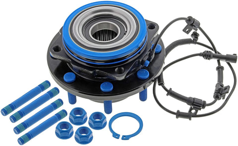 Heavy Duty Front Wheel Bearing And Hub Assembly For 2005 2010 Ford F 250 F 350 Super Duty 4WD DRW with blue accents and bolts.