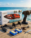 14 Inch RC Boat With Sick Speed Remote Control Boat For Kids And Adults 23 Plus MPH Water Toy 2.4GHz RC Speed Boat For Pool Lake River Self Righting Durable Outdoor Fun unboxed with parts