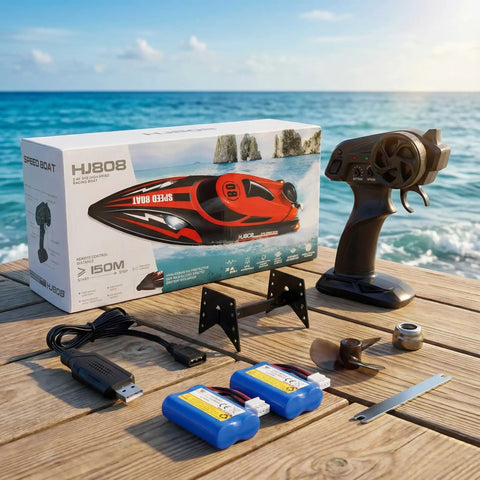 14 Inch RC Boat With Sick Speed Remote Control Boat For Kids And Adults 23 Plus MPH Water Toy 2.4GHz RC Speed Boat For Pool Lake River Self Righting Durable Outdoor Fun unboxed with parts