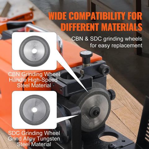 CBN and SDC grinding wheels for Heavy Duty Drill Bit Sharpener For Professionals And DIY Heroes, 3mm to 20mm precision.