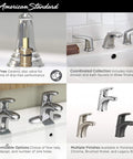 Colony Pro Single Handle Bathroom Faucet With Metal Pop Up Drain In Polished Chrome 1.2 GPM displayed with finishes