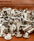 Tough Stainless Chicago Screws 110 Piece Kit featuring silver carbon steel fasteners, ideal for leather crafting and repairs.