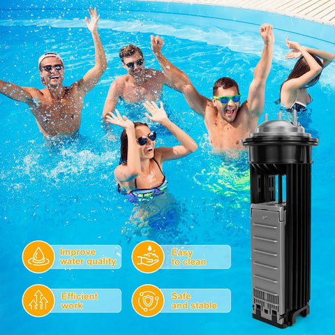 Replacement Cell Kit For Nature2 Fusion Soft FSOFT1400 Compatible Electrolytic Cell And O Ring With swimmers in pool background