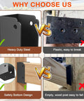 Comparison of Must Have Heavy Duty Steel Deck Railing Bracket Kit with plastic brackets and empty wood post brackets.