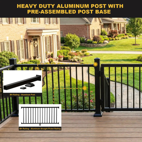 Heavy Duty Three By Three Inch Aluminum Railing Post Built For Porches And Decks Holds Up To 800 Lbs Textured Black