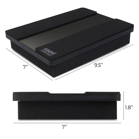 Acoustic Isolation Platform For 5 Inch Studio Monitors, Thick High Density Foam Riser, 9.5 By 7 By 1.8 Inches, Two Piece Speaker Pad