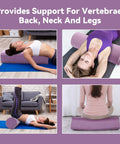 Ultra Plush Velvet Yoga Bolster Set With High Density Foam Cushions For Restorative Yoga And Meditation Rectangular And Cylindrical Meditation Cushions For Super Cozy Ultimate Comfort, purple bolsters for back support