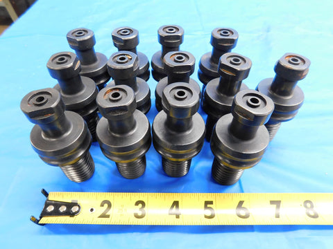 Shop Bench Essential Featuring Cat50 Coolant Through Retention Knobs And Pull Studs Built For Quick Swap Actions On Your Heavy Duty Cnc Milling Rig With 1 Inch 8 Dead Nuts Tight Fit - set of 12 black retention knobs on blue background.