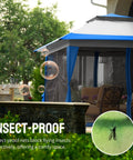 13x13 Pop Up Gazebo Canopy Tent For Backyard And Patio Easy One Push Center Lock Setup No Hassle in Seconds with insect-proof feature