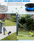 Beefed Up Twelve Plus Two Pack Replacement Trimmer Spool With Eleven Feet Of 0.065 Inch String for Ryobi trimmer in use