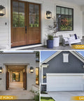 Two Pack Outdoor Wall Light Sconces Aluminum Rust Proof Porch Fixture With Crack Glass For Entryway, Porch, and Garage