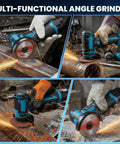 Cordless Angle Grinder Kit With Dual 12V Batteries 550W Power 19500 RPM Mini Electric Cutter For Metal And Wood Portable Handheld Grinder in use